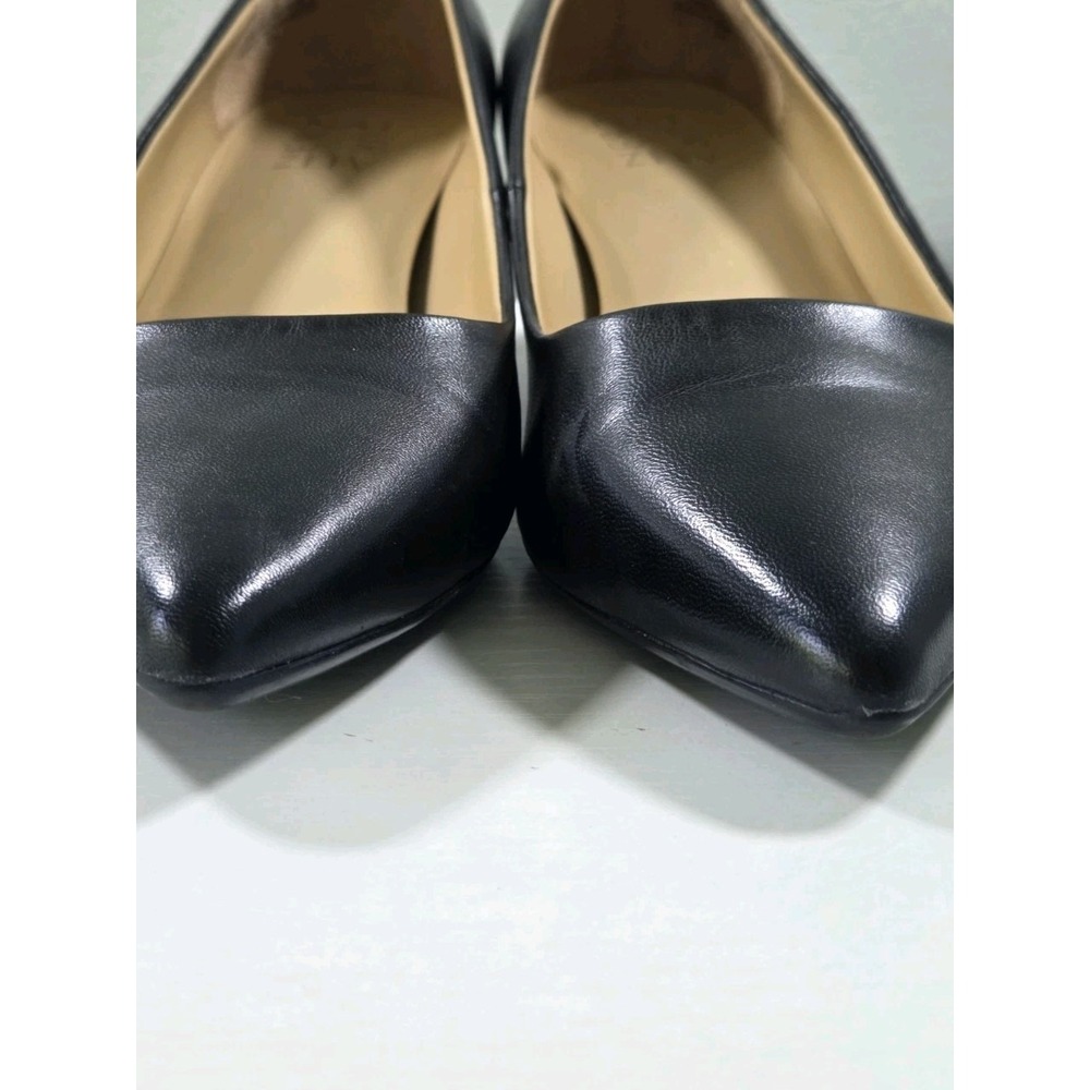 Naturalizer Womens Carmen Classic Pump Heel Black Leather Pointed Toe Sz 7.5 W - Picture 3 of 8